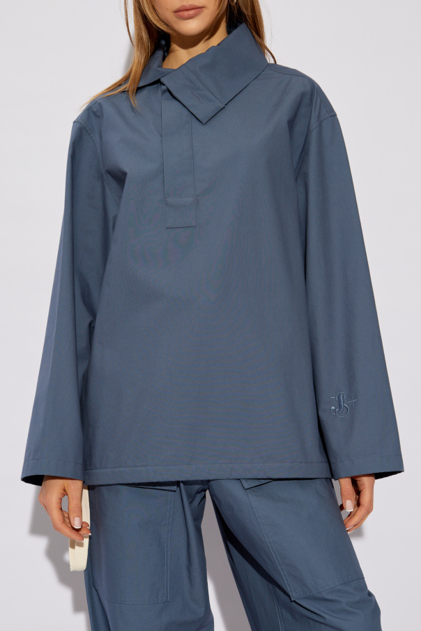 【24SS】JIL SANDER_woman / スタンドカラー トップス / Blue 24SS】JIL SANDER_woman / スタンドカラー トップス / Blue (Jil